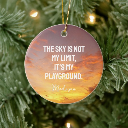 Aangepaste naam Sky Quote Keramisch Ornament (Boom)
