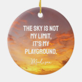 Aangepaste naam Sky Quote Keramisch Ornament (Achterkant)
