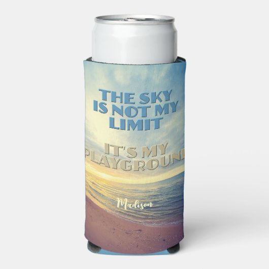 Aangepaste naam Sky Quote Seltzer Blikjeskoeler (Seltzer Voorkant)
