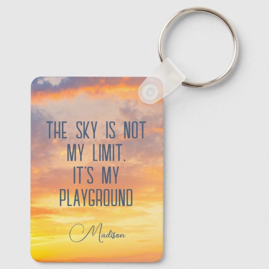 Aangepaste naam Sky Quote Sleutelhanger (Achterkant)