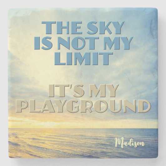 Aangepaste naam Sky Quote Stenen Onderzetter (Voorkant)