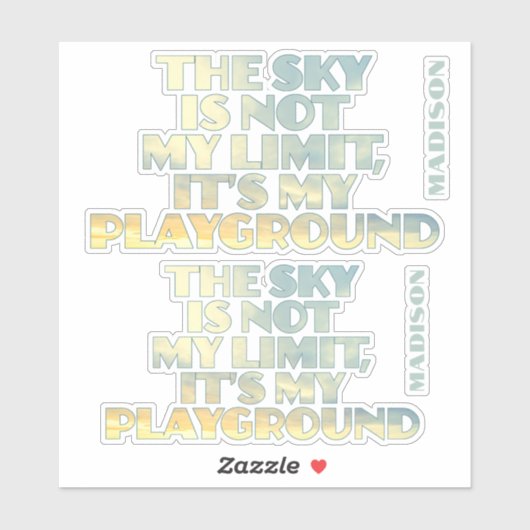 Aangepaste naam Sky Quote Sticker (Vel)