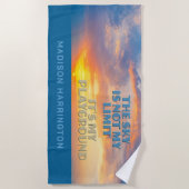 Aangepaste naam Sky Quote Strandlaken (Voorkant)