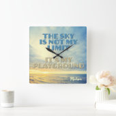 Aangepaste naam Sky Quote Vierkante Klok (Huis)