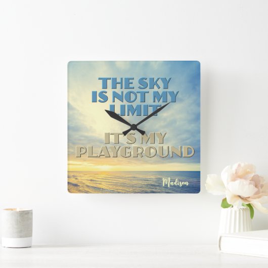 Aangepaste naam Sky Quote Vierkante Klok (Huis)