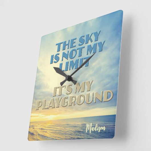 Aangepaste naam Sky Quote Vierkante Klok (Hoek)