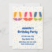 Aangepaste naam Slaapstand over Pajama Party Birth Kaart (Achterkant)