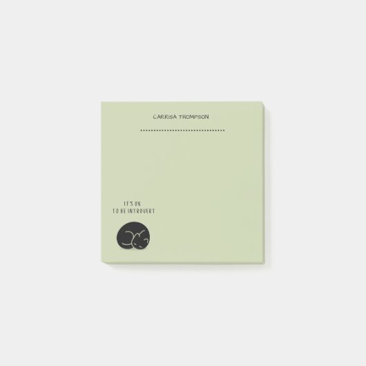 Aangepaste naam slapende kat Het is oké om introve Post-it® Notes (Voorkant)