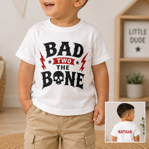 Aangepaste naam Slechte Twee de Bot Rock and Roll T-shirt