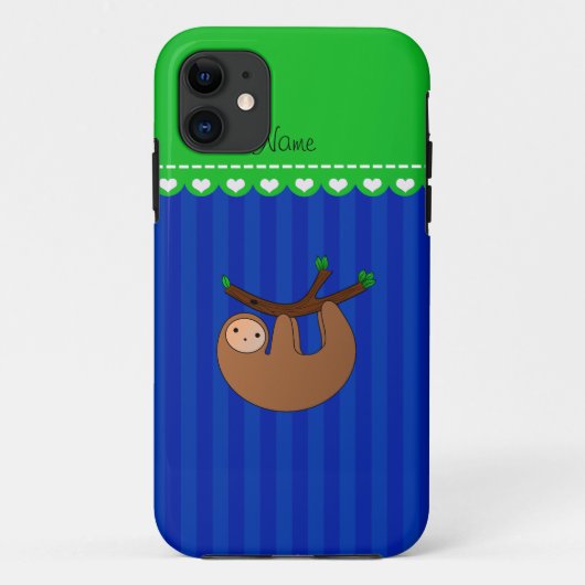 Aangepaste naam sleepblauwe strepen Case-Mate iPhone case (Achterkant)
