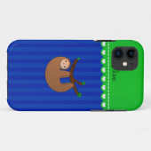 Aangepaste naam sleepblauwe strepen Case-Mate iPhone case (Achterkant (horizontaal))