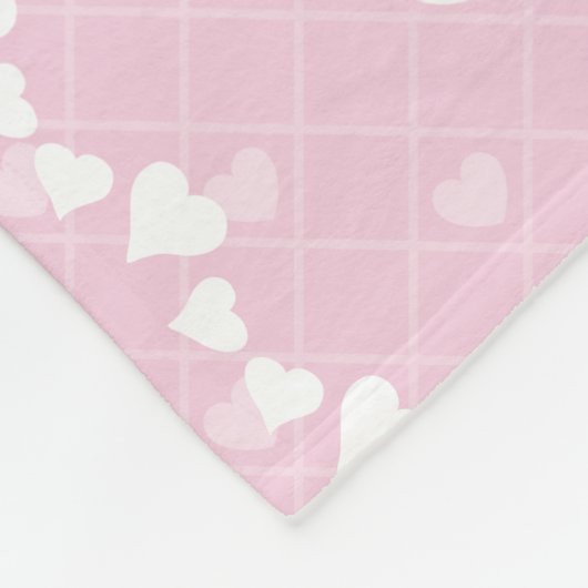 Aangepaste naam Sleeping Bunny in roze en paars Fleece Deken (Hoek)