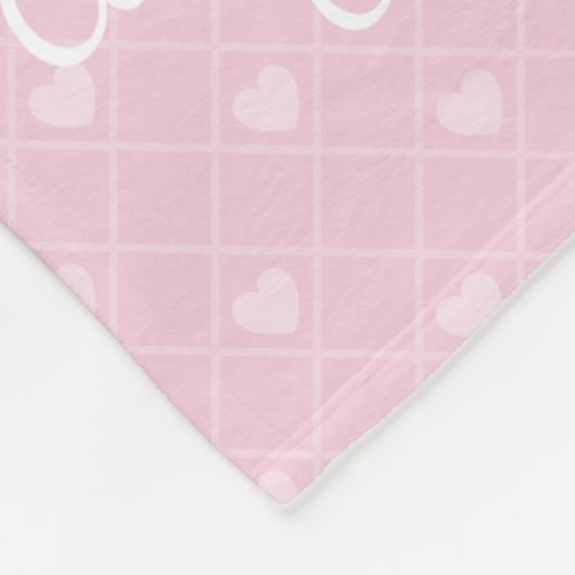 Aangepaste naam Sleeping Bunny in roze en paars Fleece Deken (Hoek)