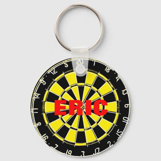 Aangepaste naam sleutelhanger met dartbord ontwerp (Achterkant)