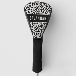 Aangepaste naam Sneeuwleopard Animal Print Patroon Golfheadcover