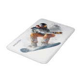 Aangepaste naam Snowboarder Illustratie Badmat (Gekanteld)