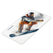 Aangepaste naam Snowboarder Illustratie Magneet (Linkerzijde)