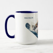 Aangepaste naam Snowboarder Illustratie Mok (Links)