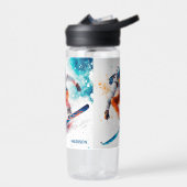 Aangepaste naam Snowboarder Illustratie Waterfles (Links)