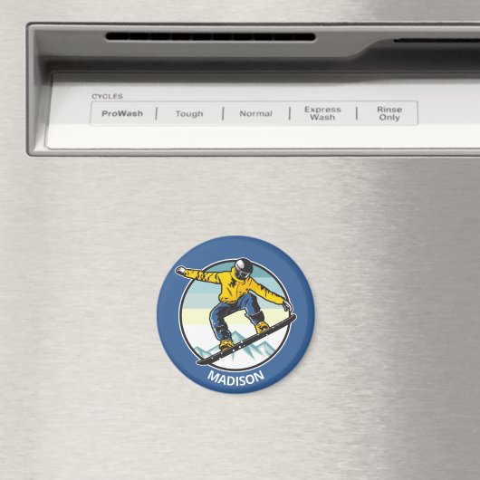 Aangepaste naam SNOWBOARDER Magneet (Insitu (Vaatwasser))