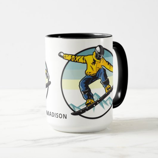 Aangepaste naam SNOWBOARDER-mokken Mok (Voorkant rechts)