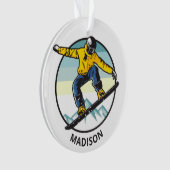 Aangepaste naam SNOWBOARDER Ornament (voorkant)
