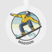 Aangepaste naam SNOWBOARDER Ornament (achterkant)