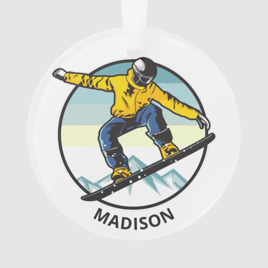 Aangepaste naam SNOWBOARDER Ornament (achterkant)