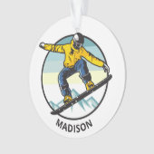 Aangepaste naam SNOWBOARDER Ornament (voorkant)