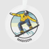 Aangepaste naam SNOWBOARDER Ornament (voorkant)