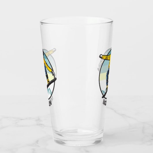 Aangepaste naam SNOWBOARDER Pint Glass Glas (Links)