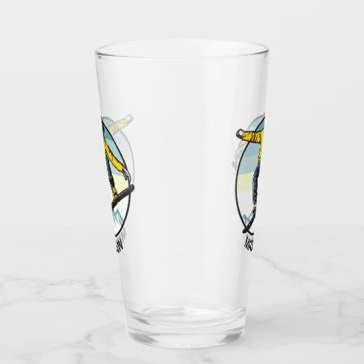Aangepaste naam SNOWBOARDER Pint Glass Glas (Rechts)