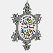 Aangepaste Naam Snowflake Ornament - Pewter Keepsa (Links)