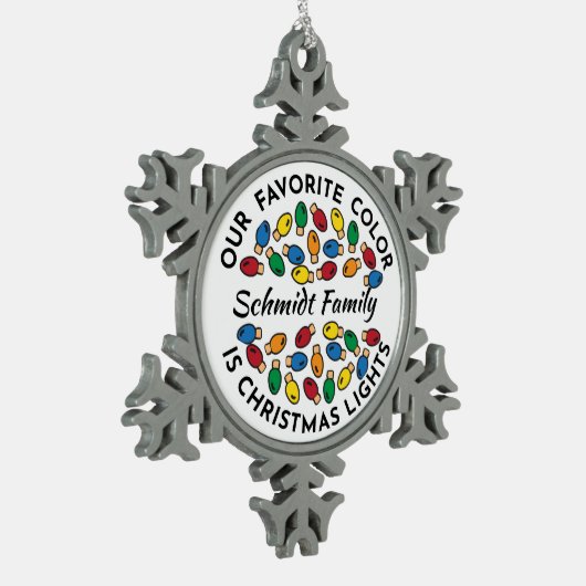 Aangepaste Naam Snowflake Ornament - Pewter Keepsa (Links)