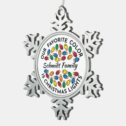 Aangepaste Naam Snowflake Ornament - Pewter Keepsa (Rechts)