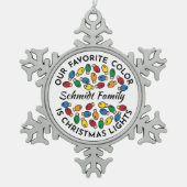 Aangepaste Naam Snowflake Ornament - Pewter Keepsa (Voorkant)