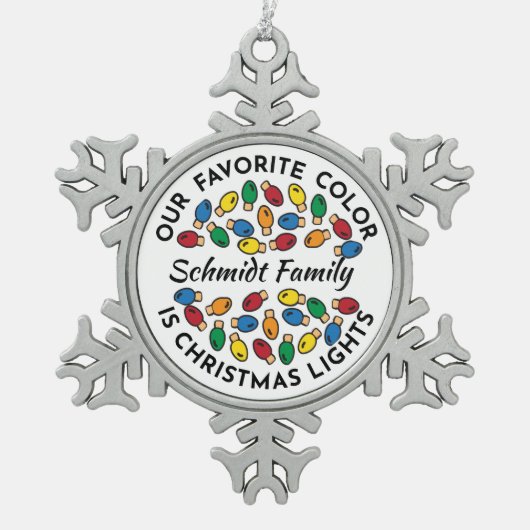 Aangepaste Naam Snowflake Ornament - Pewter Keepsa (Voorkant)