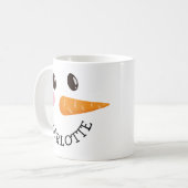 Aangepaste naam Snowman Face Holiday Hot Chocolade Koffiemok (Voorkant links)