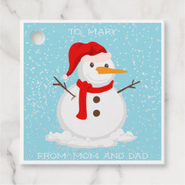 Aangepaste naam Snowman Glitter Bedankjes Labels