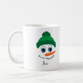 Aangepaste Naam Snowman Green Pet Koffiemok (Links)