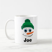 Aangepaste Naam Snowman Green Pet Koffiemok (Links)