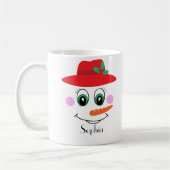 Aangepaste naam Snowman Red Pet Koffiemok (Links)