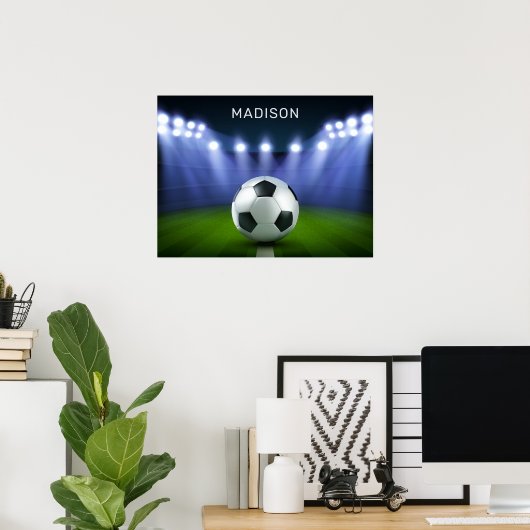 Aangepaste naam Soccer Stadium poster (Thuiskantoor)