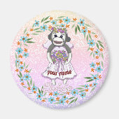 Aangepaste naam Sock Monkey Bride Magneet (Voorkant)