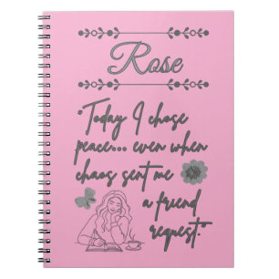 Aangepaste Naam Soft Girl Energie PinkJournal Noti Notitieboek