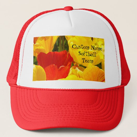 Aangepaste naam Softbal Team sport petjes Dames Trucker Pet (Voorkant)