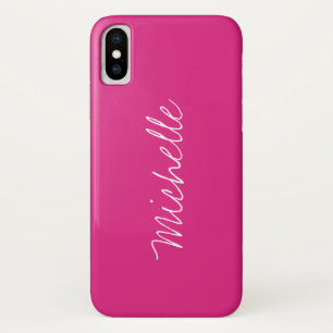 Aangepaste naam Solid Magenta Roze Case-Mate iPhone Case