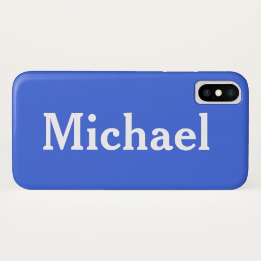 Aangepaste naam Solid Royal Blue Case-Mate iPhone Case (Achterkant (horizontaal))