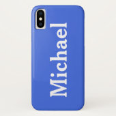 Aangepaste naam Solid Royal Blue Case-Mate iPhone Case (Achterkant)