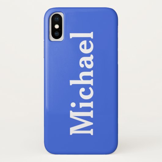 Aangepaste naam Solid Royal Blue Case-Mate iPhone Case (Achterkant)